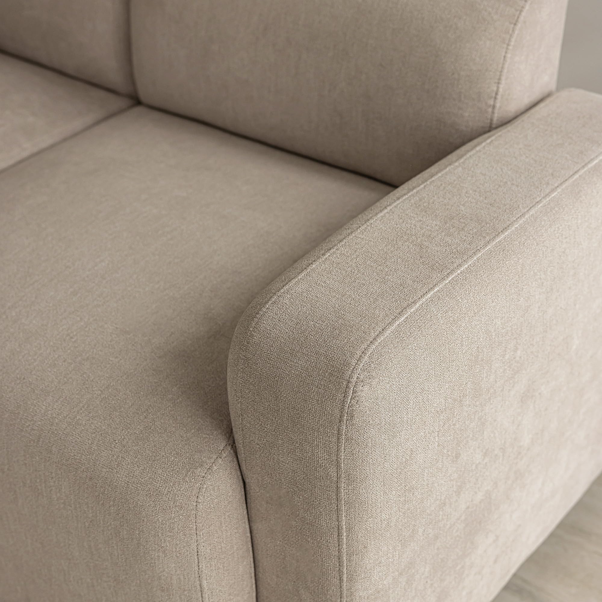 Merax Sofa 3-Sitzer Couch, Modernes Design, Kleines Sofa aus Chenillestoff, Polstermöbel mit Bequemer Polsterung, für Wohnzimmer/Schlafzimmer/Gästezimmer, Beige