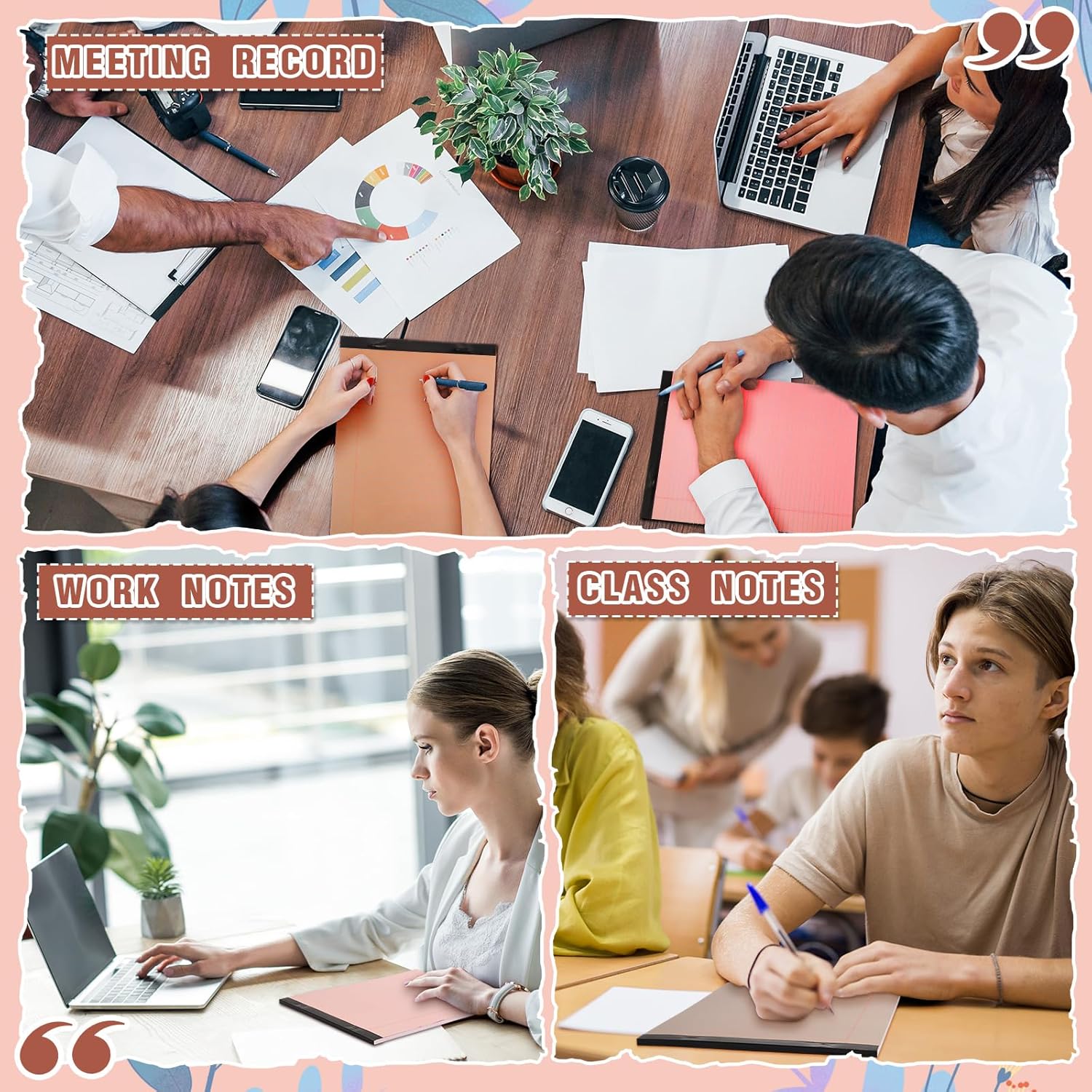 Fuutreo 8 Pcs 8.5'' x 11'' Colored Legal Pad 50 Sheets Per Writing Pads Narrow Ruled Notepad Perforated Writing Notepad Office Supplies for College Office Business (Nut Color) - Image 6