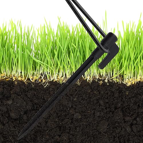 Miniatura 9 de 20 estacas de plástico resistente para bordes de paisaje, soporte para plantas, estacas de césped, estacas duraderas para tienda de campaña, gancho