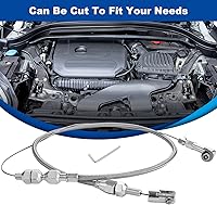 Vista 2 de Spurtar Cable de acelerador universal de 24 pulgadas de acero inoxidable trenzado, kit de bloqueo con montaje y virola de aluminio, cable