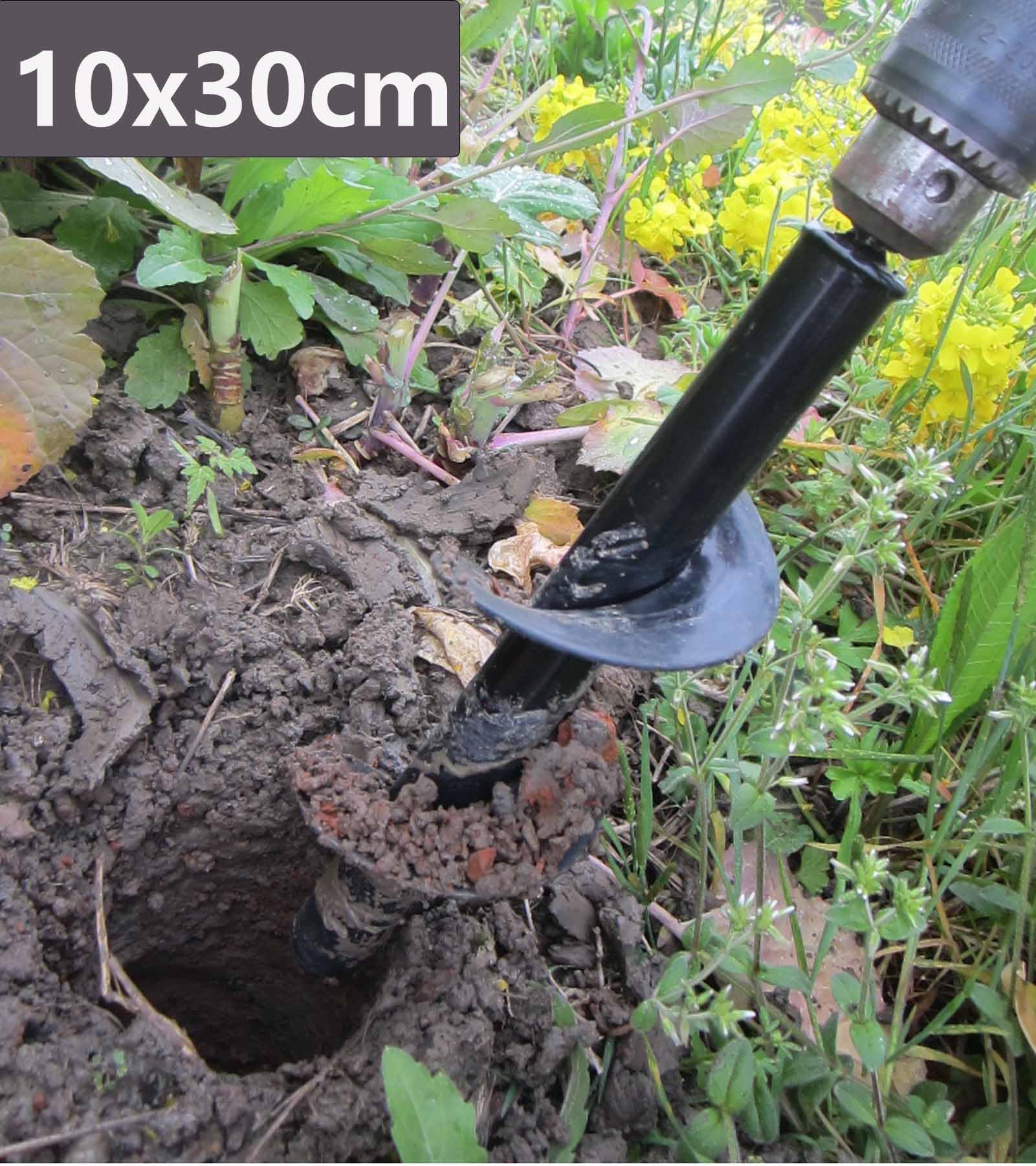 Punta Da Trapano Per Pali Da Giardino 30,5 Cm – Acciaio Inox Con Punta In Carburo, Per Installare Tutori Pomodori E Piante In Terreno Duro