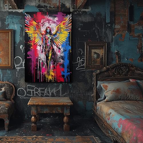 Miniatura 250 de ANRUOXI Graffiti - Lienzo decorativo para pared, diseño abstracto retro, pintura urbana moderna, póster de decoración de pared de zapatos para