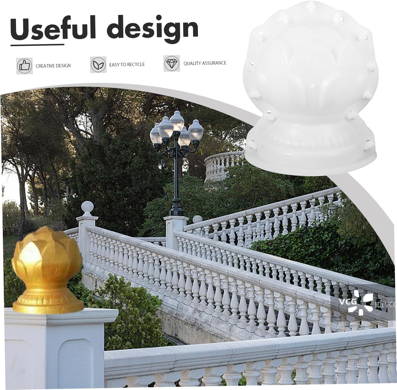 GARIOUANS Roman Column Concrete for Fence Balcony Decor Decorative Ball Design Easy to Use Clean for Garden Walkways Landscaping Durable Paver Forming