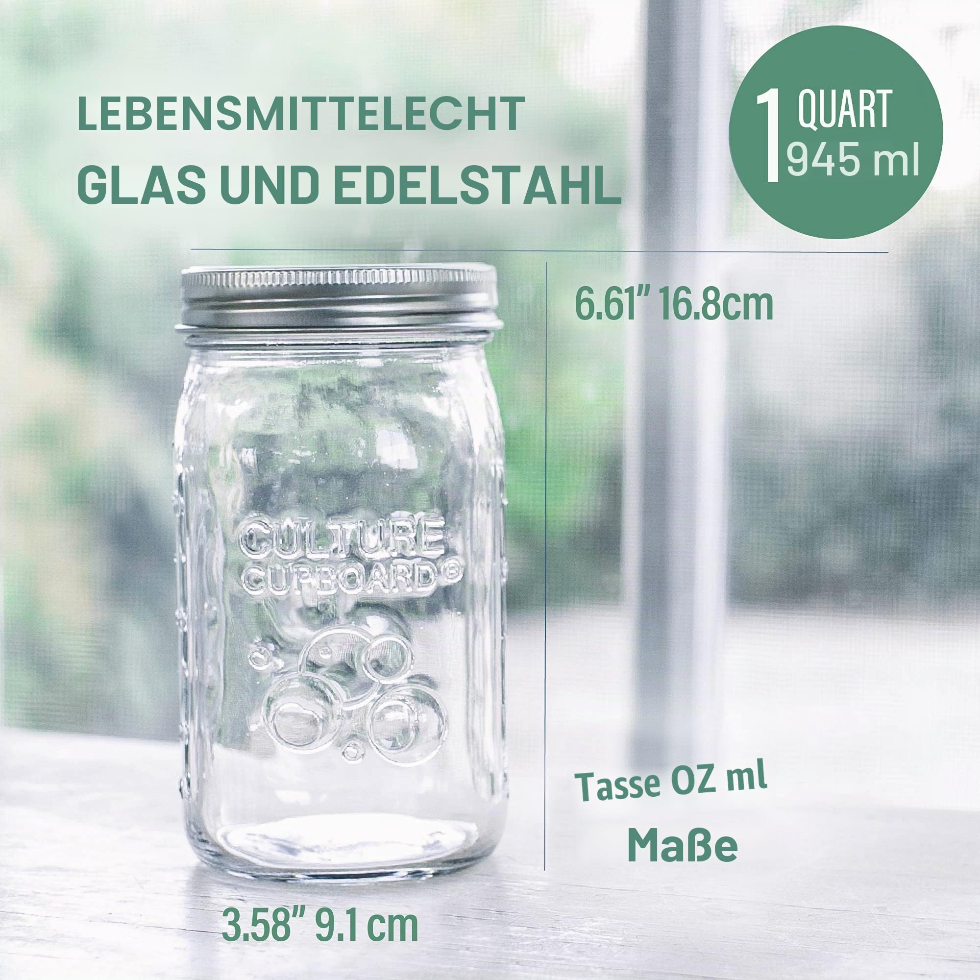 Joghurtbereiter aus Edelstahl mit 1 Quart Glas und komplettem Rezeptbuch für 12+ einfache hausgemachte milchfreie und Milchjoghurts