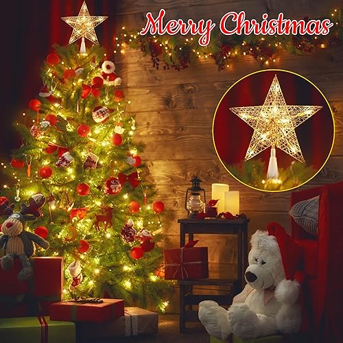 Miniatura 2 de BrizLabs Luces decorativas para árbol de Navidad, 9 pulgadas, enchufables, con certificación UL, 10 luces blancas cálidas para decoración de árbol