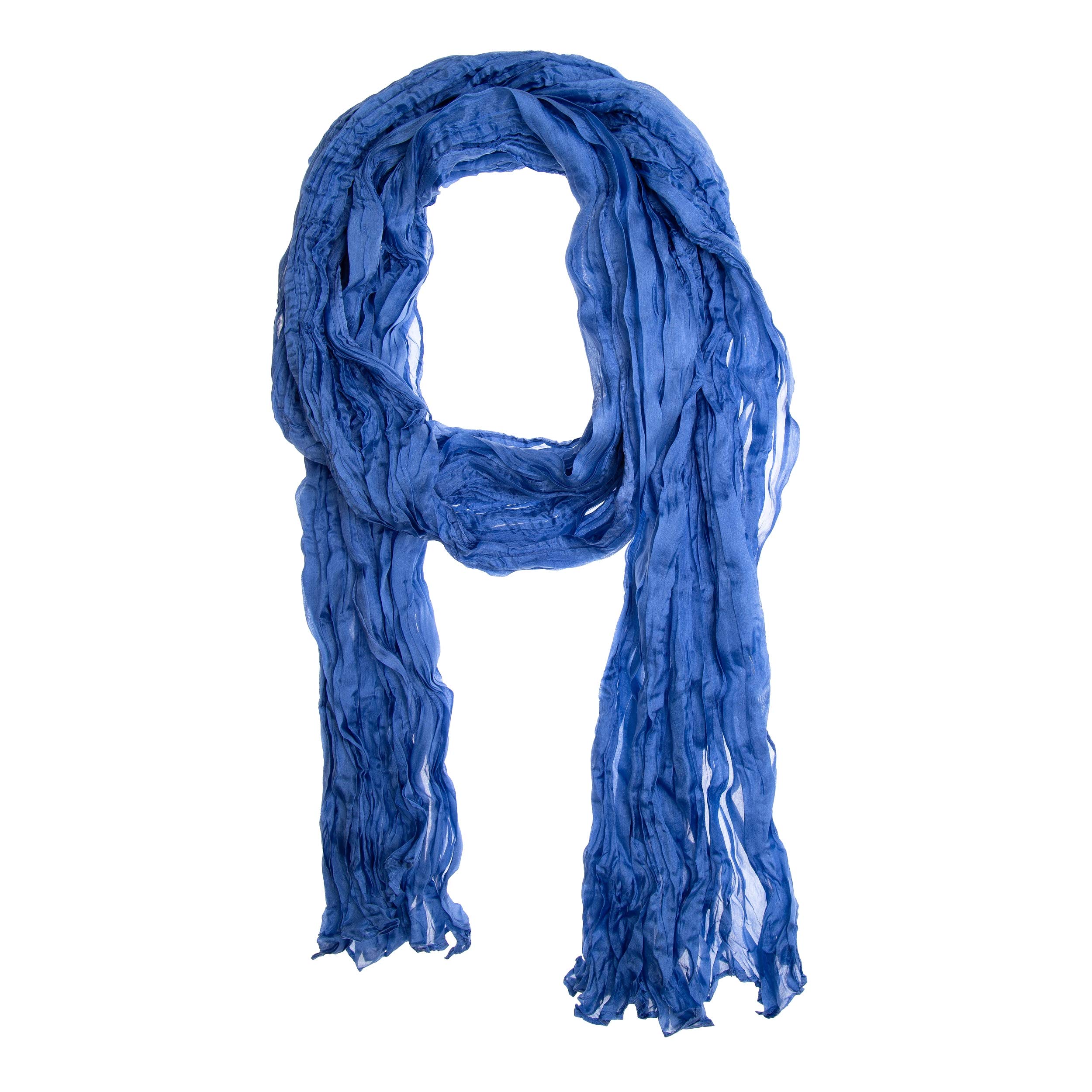Silk Road Tinitex Usambara Écharpe en soie froissée XXL Bleu 180 x 90 cm, Usambara, 180 x 90 cm