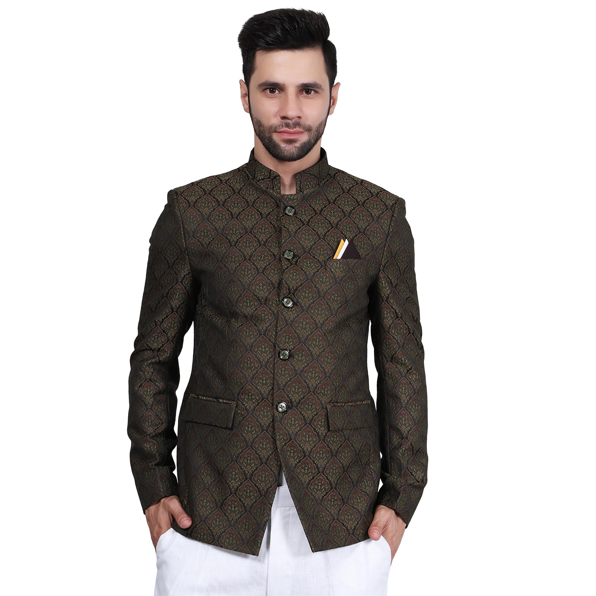 wintage Poly Viscos (by Raymond's Ethnic) Brown Bandhgala-picture-46
