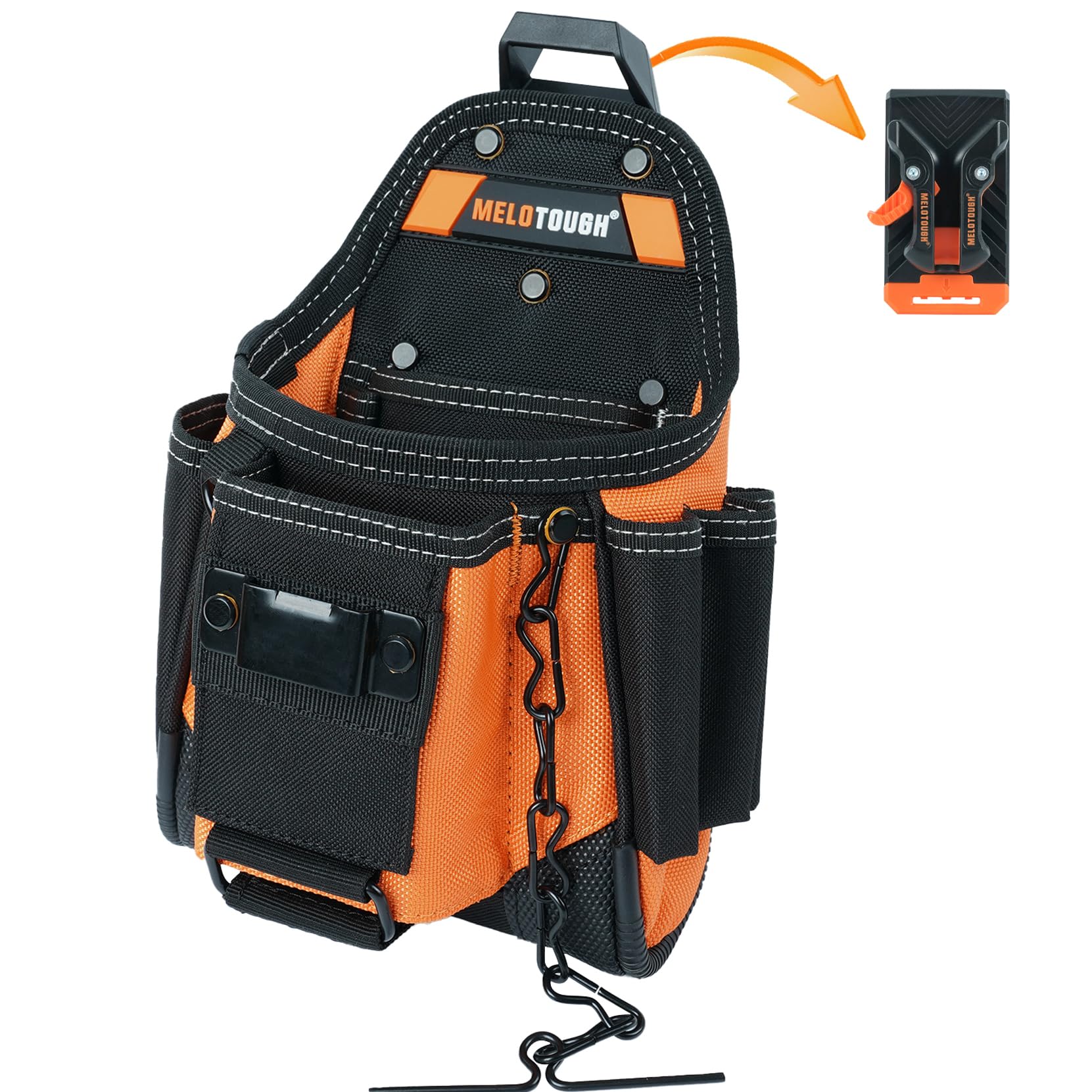 Klein Modbox Electrician's 9-Pocket Belt Clip Holster With Tape