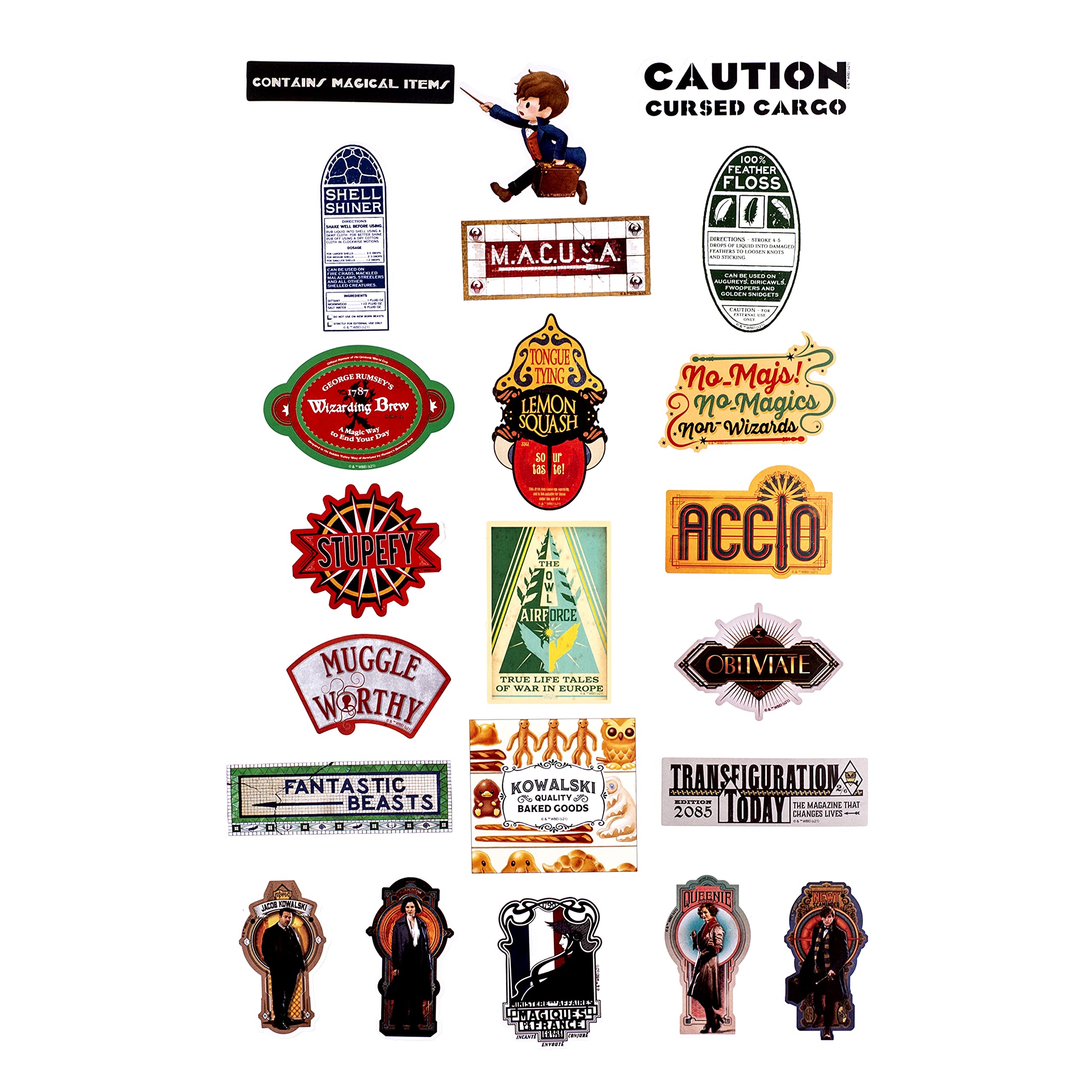 Fantastic Beasts Wizarding World Vinyl Sticker Pack - Set Of 50, Waterproof, Officially Licensed - View #8