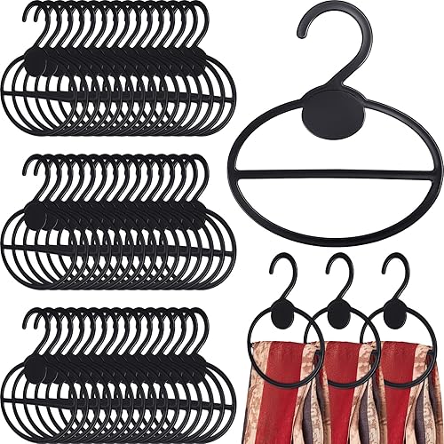 50 piezas de bufanda negra para bufandas, organizador de bufandas de plástico, organizador de bufandas para ahorrar espacio, colgador de ropa para