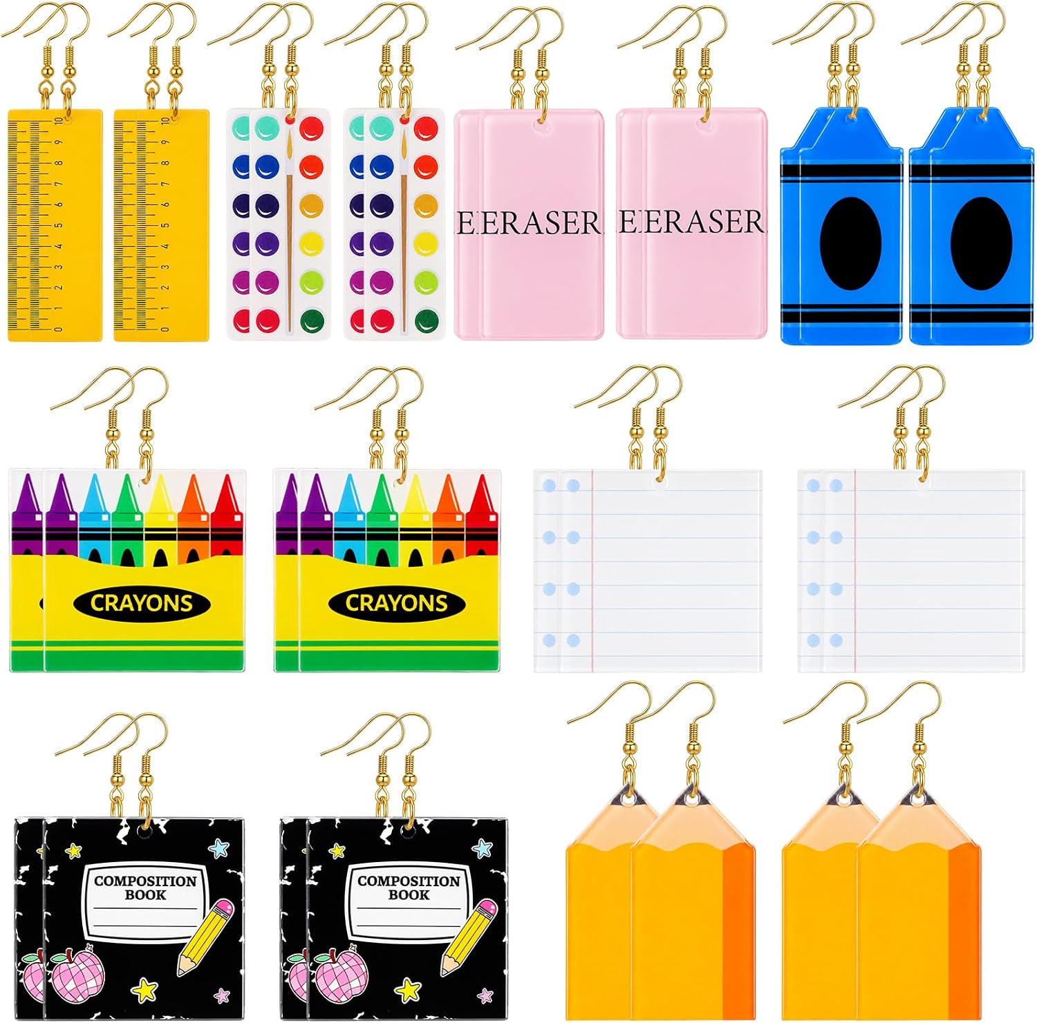 Nosiny 16 Pairs Halloween Earrings Costume Accessories Set