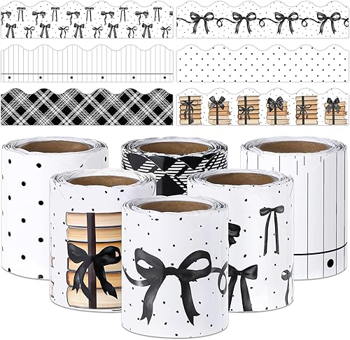 Miniatura 9 de Bordes de tablón de anuncios hippie Groovy de 196 pies, 6 rollos retro, rosa, azul, naranja, morado, verde, a cuadros, para el aula, decoración de