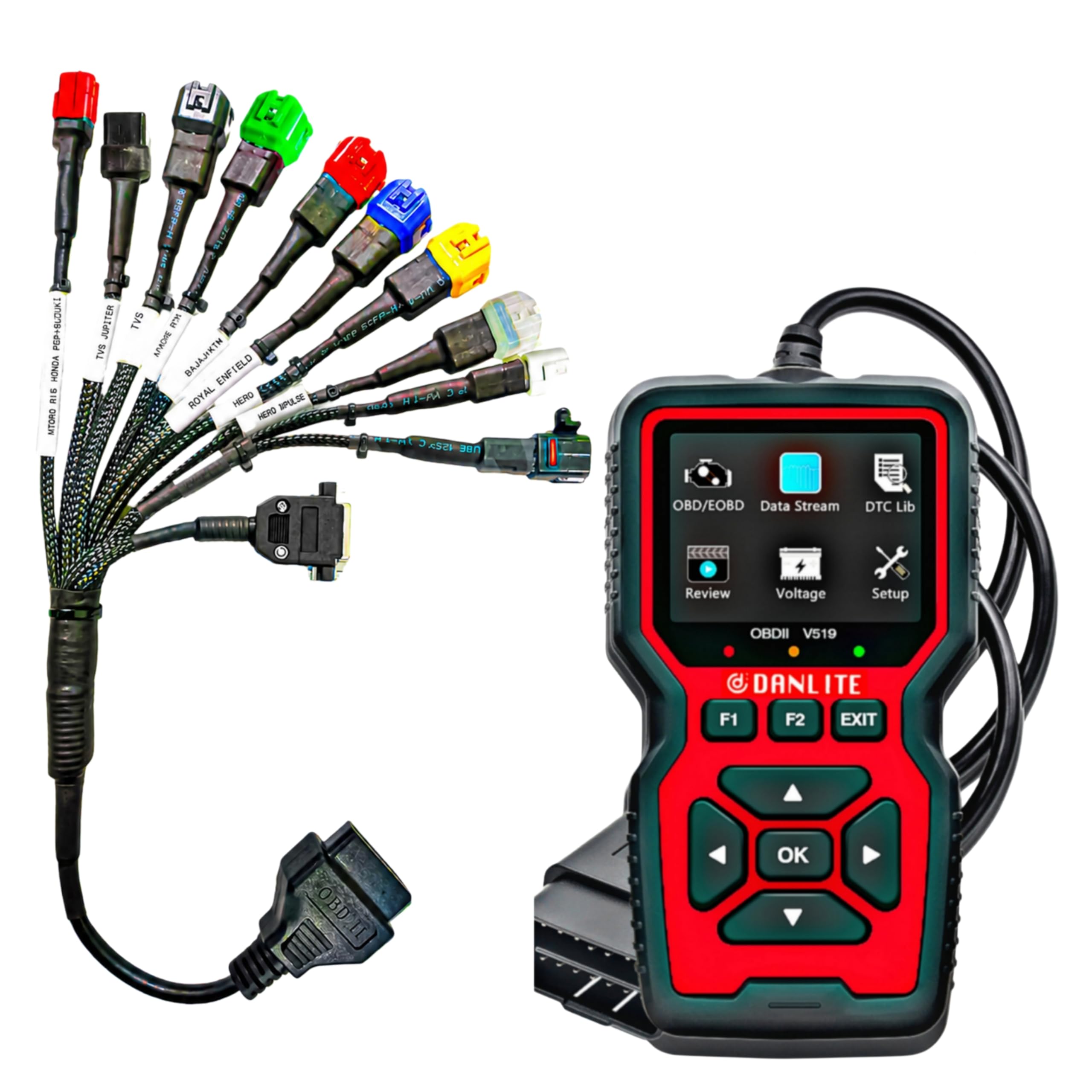 Bs6 bike cable 11 coplar & launch creader 3001 fast connectivity Multi-colored cable special molded Brand: Danlite Tools Technician-picture-30
