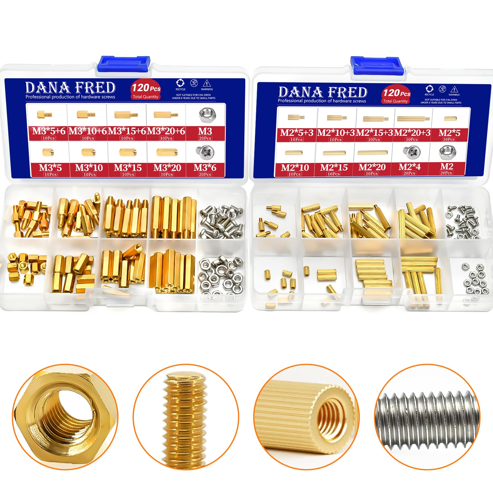 M2 M3 Hex Brass Standoff Spacers Nuts Screws Kit,240pcs M2M3 Male Female Metric Thread Mount Spacer Screw Nut Bolt Motherboard Spacer for DIY Computer