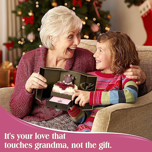 Miniatura 2 de ADDWel Regalos para mamá de hija e hijo, idea de regalo de cumpleaños para mamá de parte de niños, rosas reales preservadas únicas con collar de