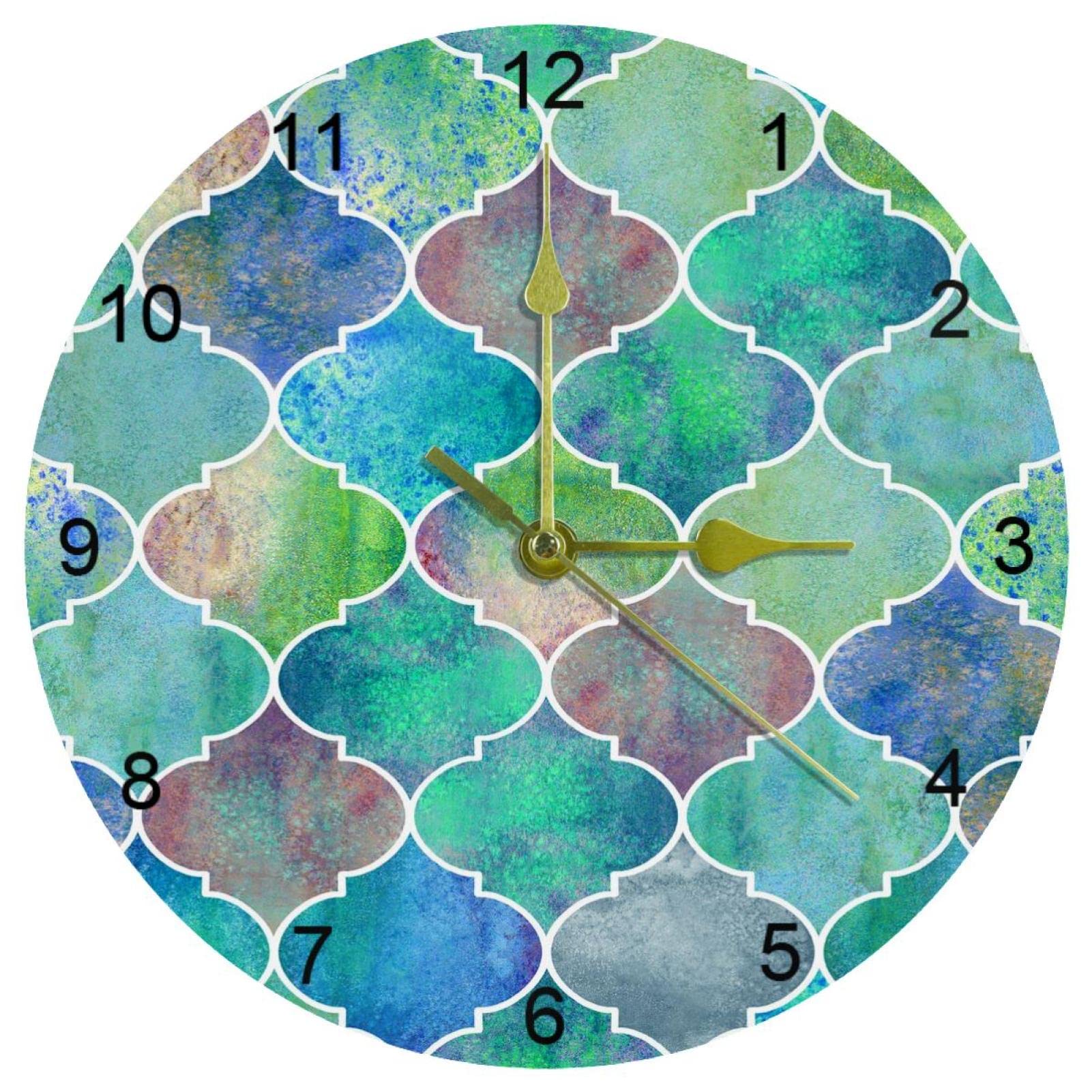 Horloge murale silencieuse sirène, cadeau enfant sans tic-tac