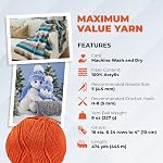 Mary Maxim Maximum Value Acrylic Yarn for Crocheting and Knitting, Soft Worsted Weight Yarn 4, Ideal for Blankets, Sweaters, Hats, and Scarves, 8 oz Skein (474 Yds), Pumpkin