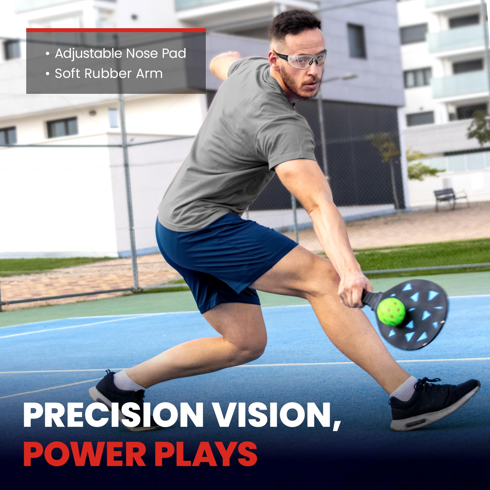 Klasyczne okulary ochronne Pickleball, standard ANSI Z87, przeciwmgielne, anty-UV, ochrona przed zarysowaniami i uderzeniami, 1 opakowanie