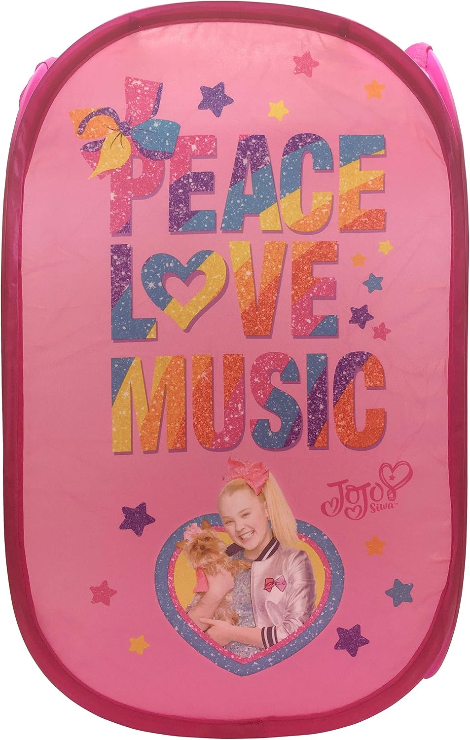 Jay Franco Nickelodeon JoJo Siwa Peace Love Music Pop Up Hamper/Laundry Bag (Official Nickelodeon Product)