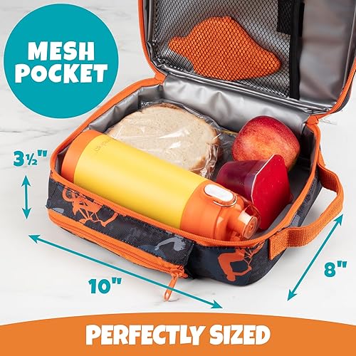 Miniatura 10 de Bolsa de almuerzoduradera aisladaBolsa reutilizable para comida con asa y bolsillos Midnight