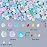 Sinyanail 3D Flower Nail Charms Set,150pcs Mixed Size Camellia Rose Resin Charms,150pcs Mixed Size and Color Leaves,100pcs Round White Pearl Beads for Women\'s Manicure Making (12-Rose-3Blue)