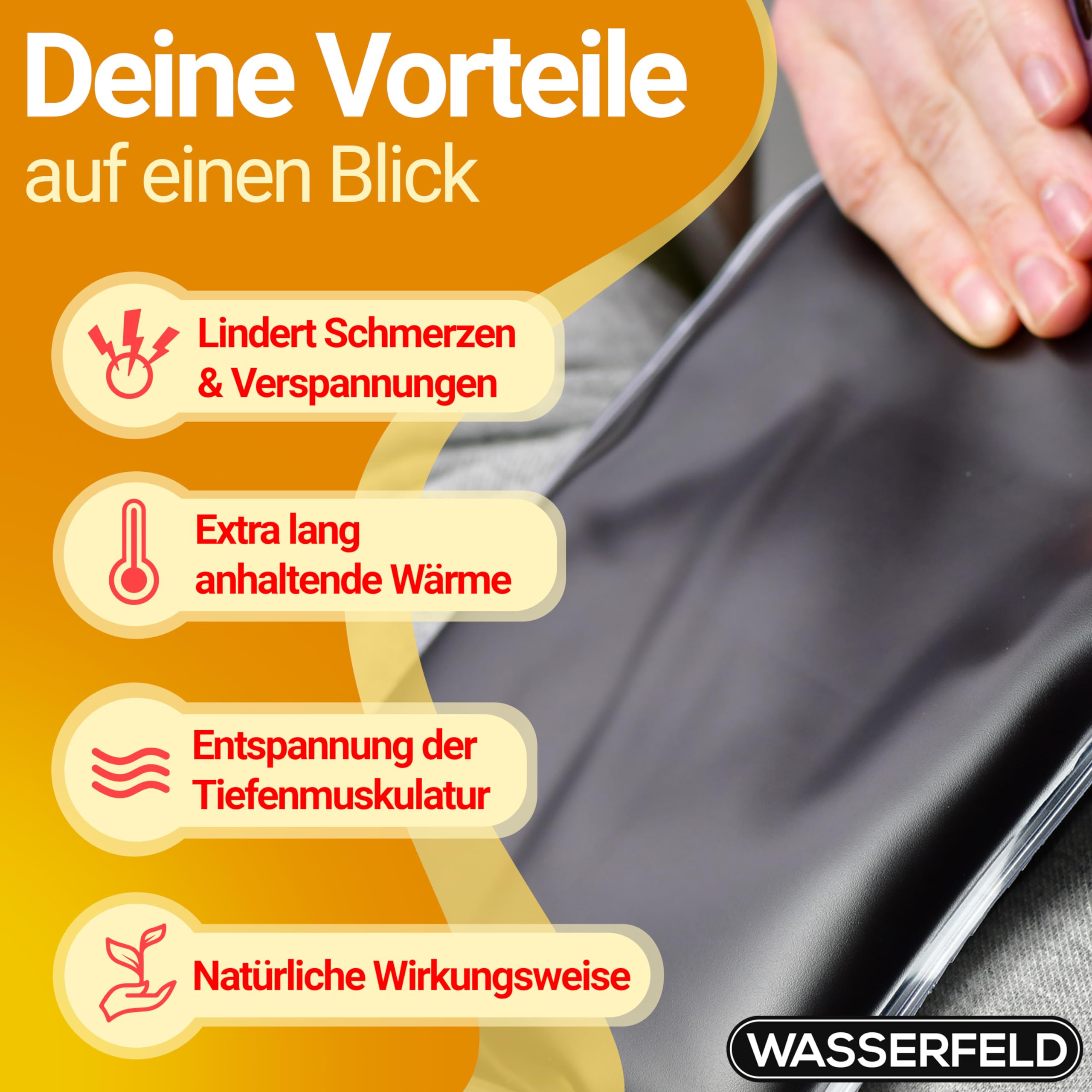 WASSERFELD® Moorkissen für Mikrowelle XXL - Therapeutisches Wärmekissen zur natürlichen Linderung von Schmerzen und Verspannungen in Nacken, Schulter, Rücken oder Bauch