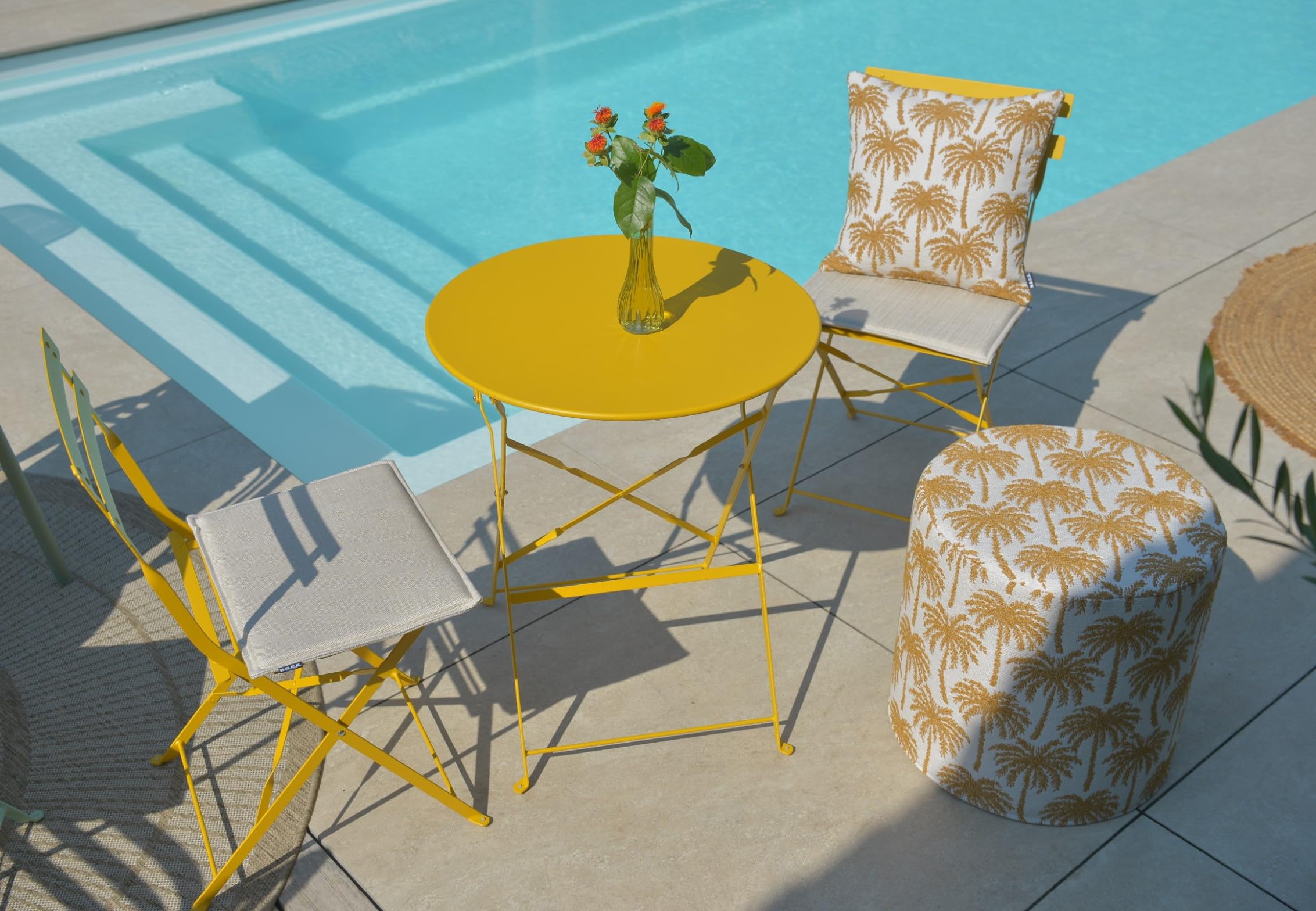 H.O.C.K. - Agora Outdoor Kissen Pamela - Strapazierfähig, Wasserabweisend, UV-beständig, Dekokissen für Gartenmöbel (Marble Beige Ecru, 60x40cm)