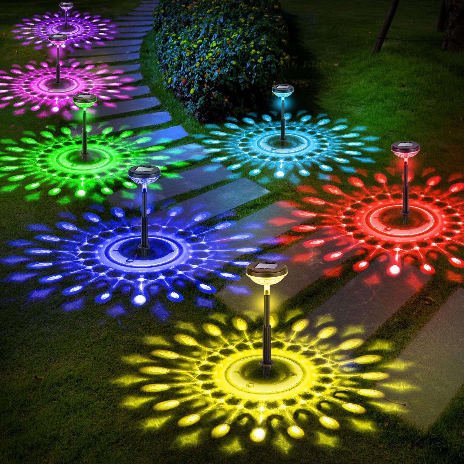 Solar Garden Lights, Solar Lights Outdoor Waterproof, Solar Outdoor Lights Pathway Decorative, Outdoor Solar Lights for Yard, Solar Pathway Lights Solar Powered Outdoor for Garden Decor