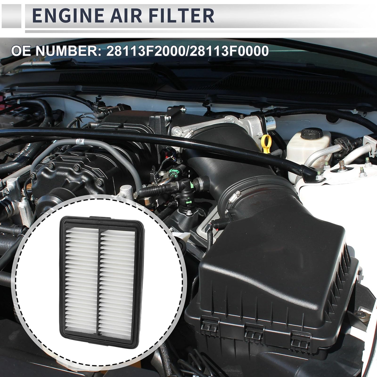 Filtro Aire para Hyundai Elantra 2017-2020, 1 Filtro de Aire del motor/28113F2000/28113F0000