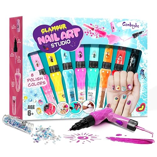 Juego de esmaltes de uñas para niñas, kit de arte de uñas para edades de 7 a 12 años, regalos para niñas, esmalte de uñas no tóxico, para manicura