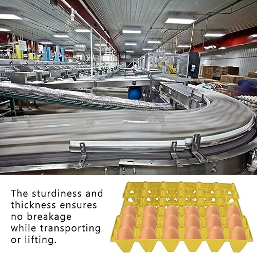 Miniatura 7 de Yosoo 5 bandejas planas para huevos, cajas de huevos de gallina de plástico, apilables, reutilizables, bandejas para almacenamiento y transporte,