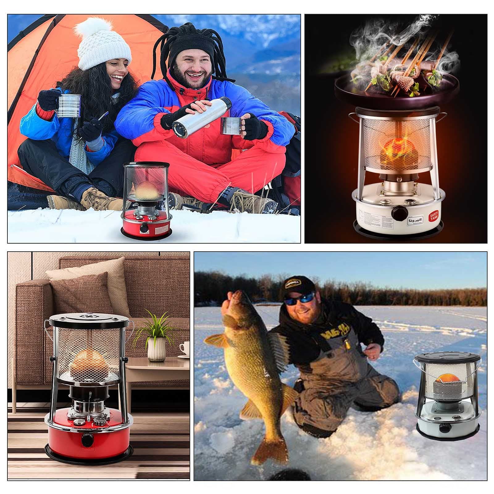 Calentador de Queroseno de Alta Eficiencia, Quemador de Queroseno para Estufas, Calentadores de Parafina de Aceite para Camping/4.6Lred