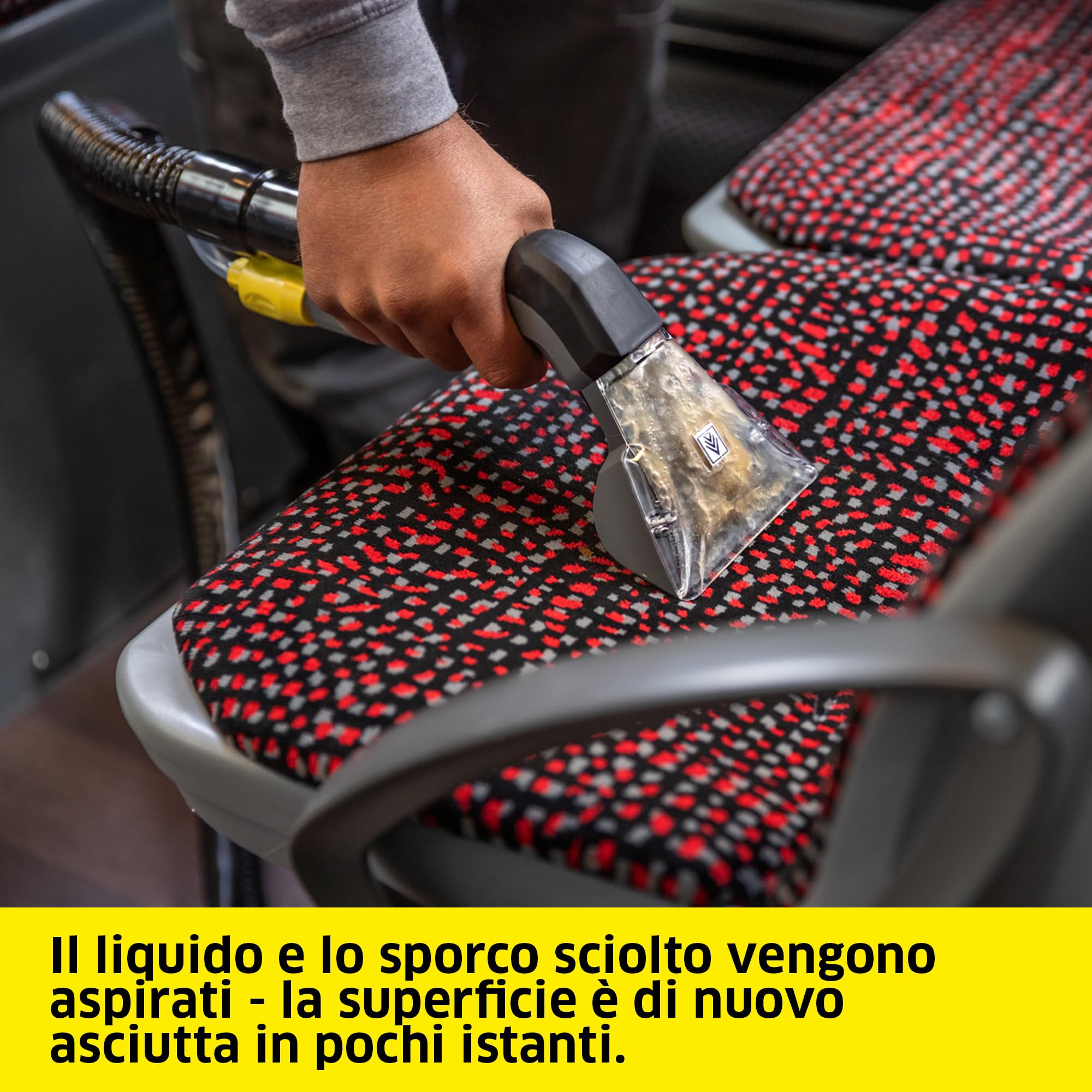 KÄRCHER lavatappeti e lavamoquette Puzzi 8/1, per tappezzeria e superfici tessili, serbatoio: 8 l, pressione spruzzo: 1 bar, resa superficie: 12-18 m²/h, peso: 8,6 kg, bocchetta per tappezzeria