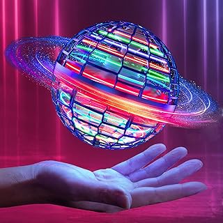 Flying Ball Toy | Upgraded Hover Ball Flying Boomerang Orb Ball | Hand Controlled Flying Ball Drone Toys | Flying Spinner with 360° Rotating RGB Light | Gift Toys for Kids Adults Outdoor Indoor | Blue