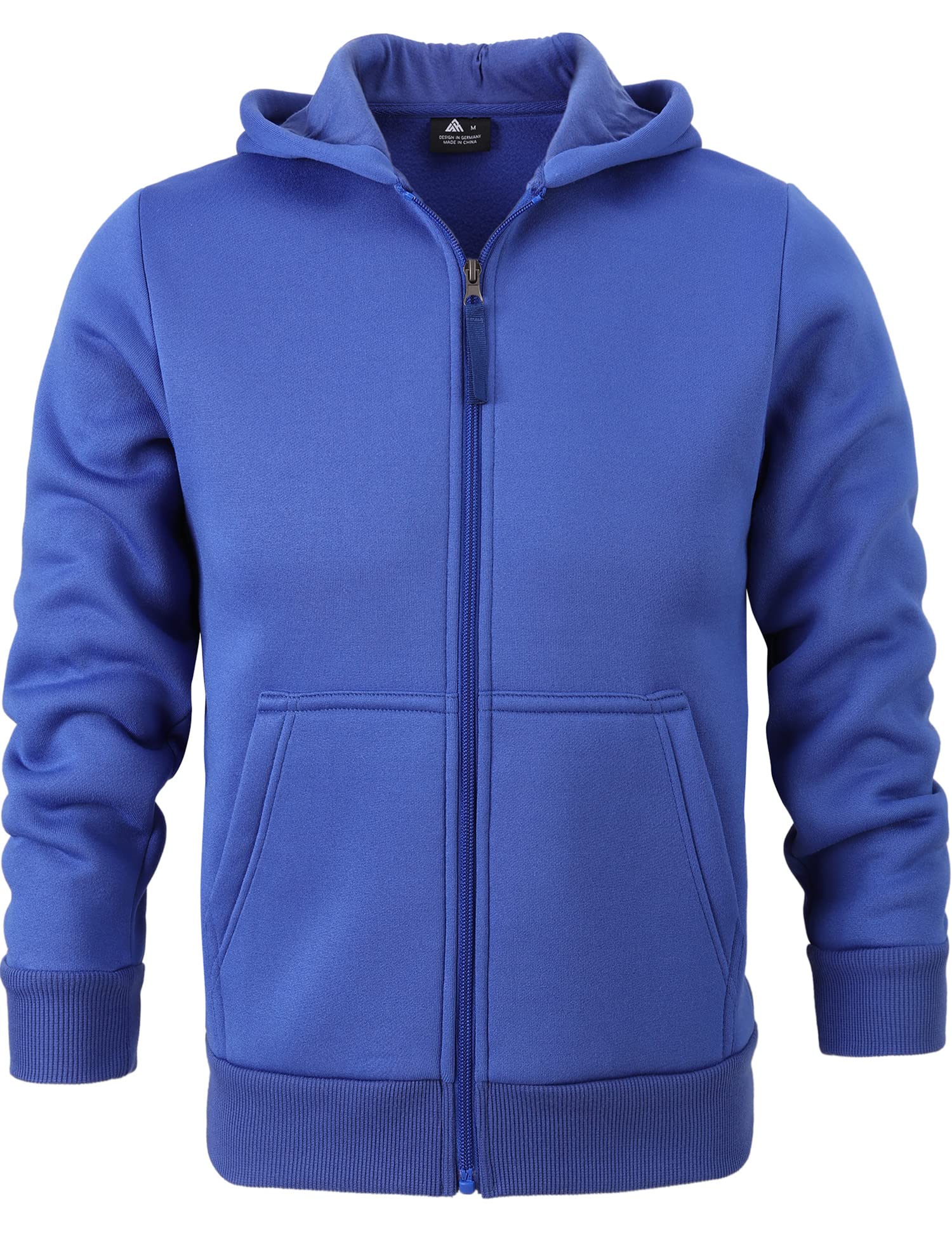 V VALANCHBoys Full Zip Hooded Sweatshirt Lightweight Long Sleeve Soccer Basketball Jacket for Children(6-15 Years)