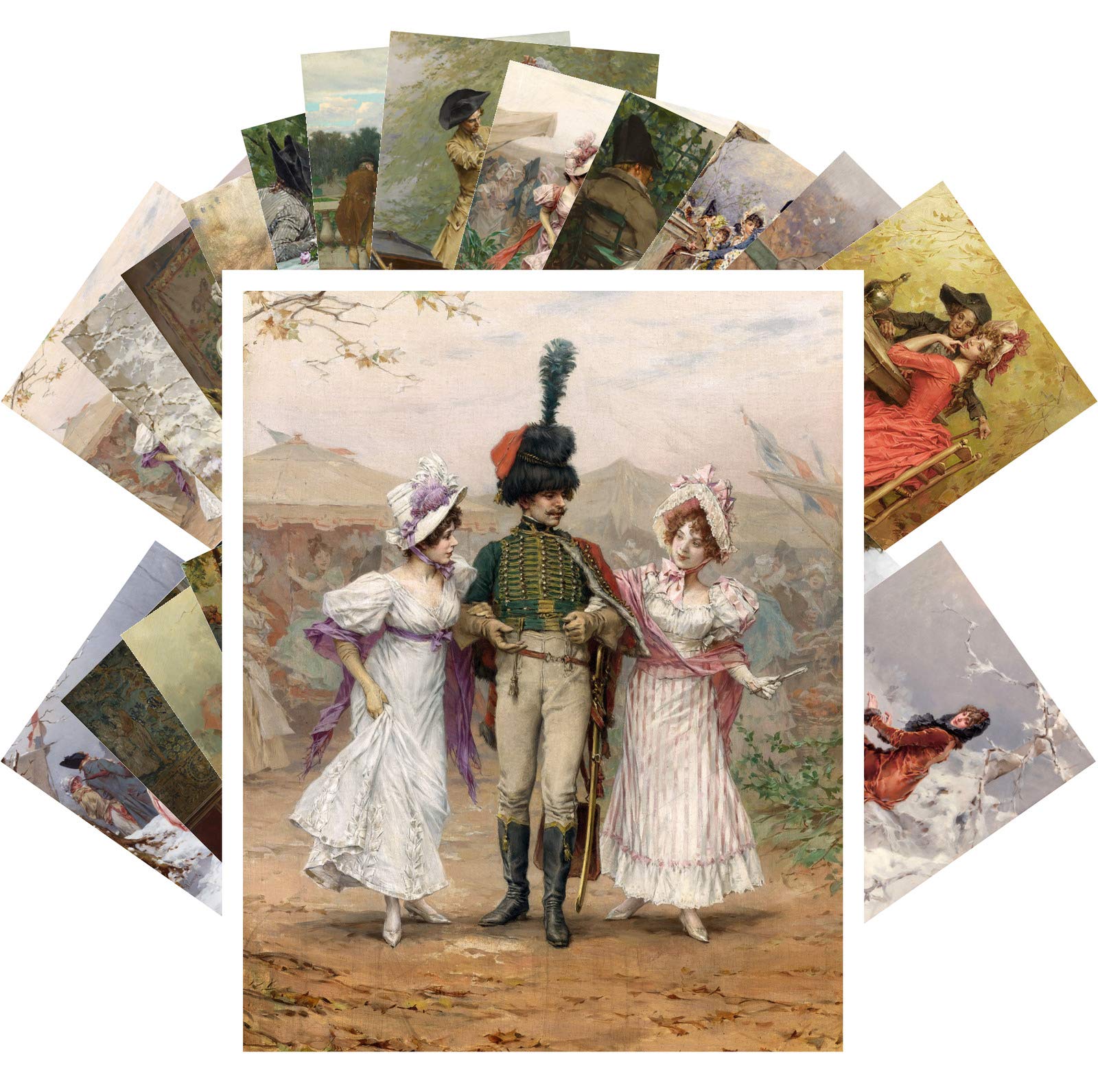 PIXILUV Vintage PostCards 24 pcs VICTORIAN BELLE EPOQUE LADY LIFE