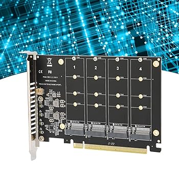 Amazon.com: Adapter Card, 4 Port M.2 NVMe SSD to PCIE X16
