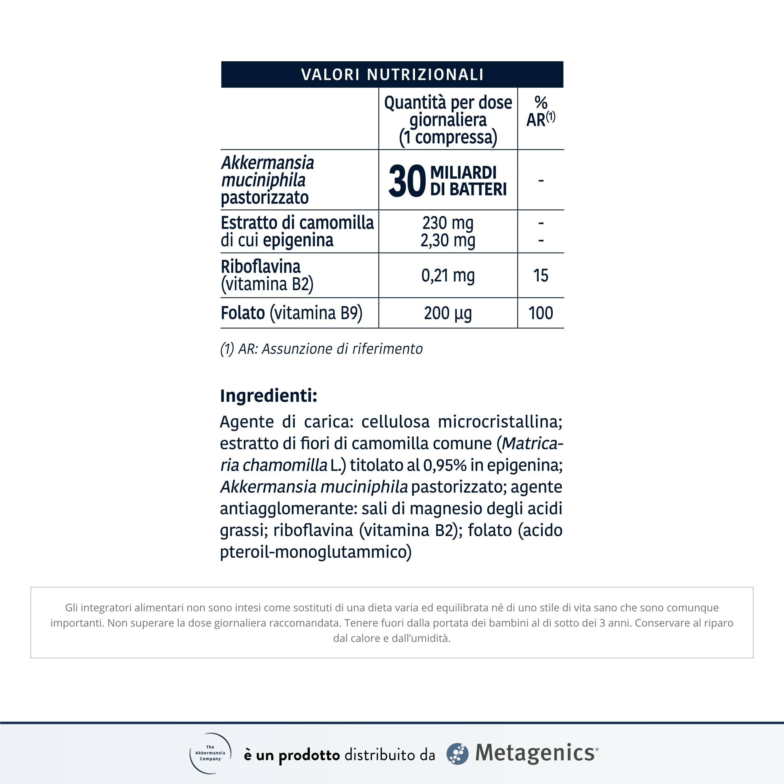 Akkermansia Intestino - Comfort Intestinale Anche in Caso di Stress - 30 Compresse
