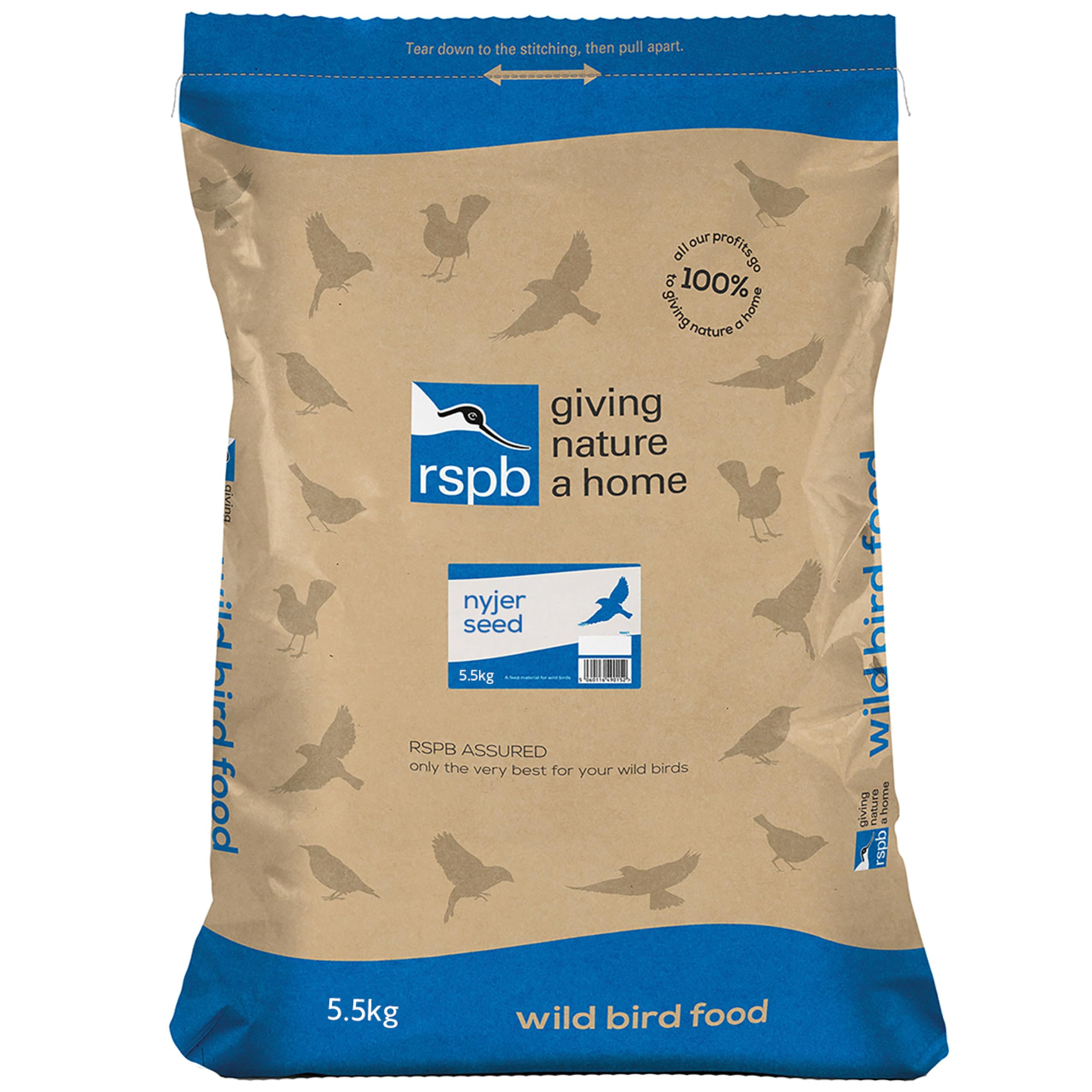 RSPB - Nyjer Seeds for Birds, Wild Bird Food for Small Birds, Oil-Rich and High Energy, Made in the UK (5.5kg)