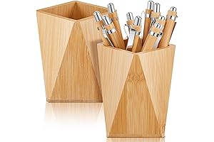 Henoyso Bamboo Makeup Brush and Desk Organizer