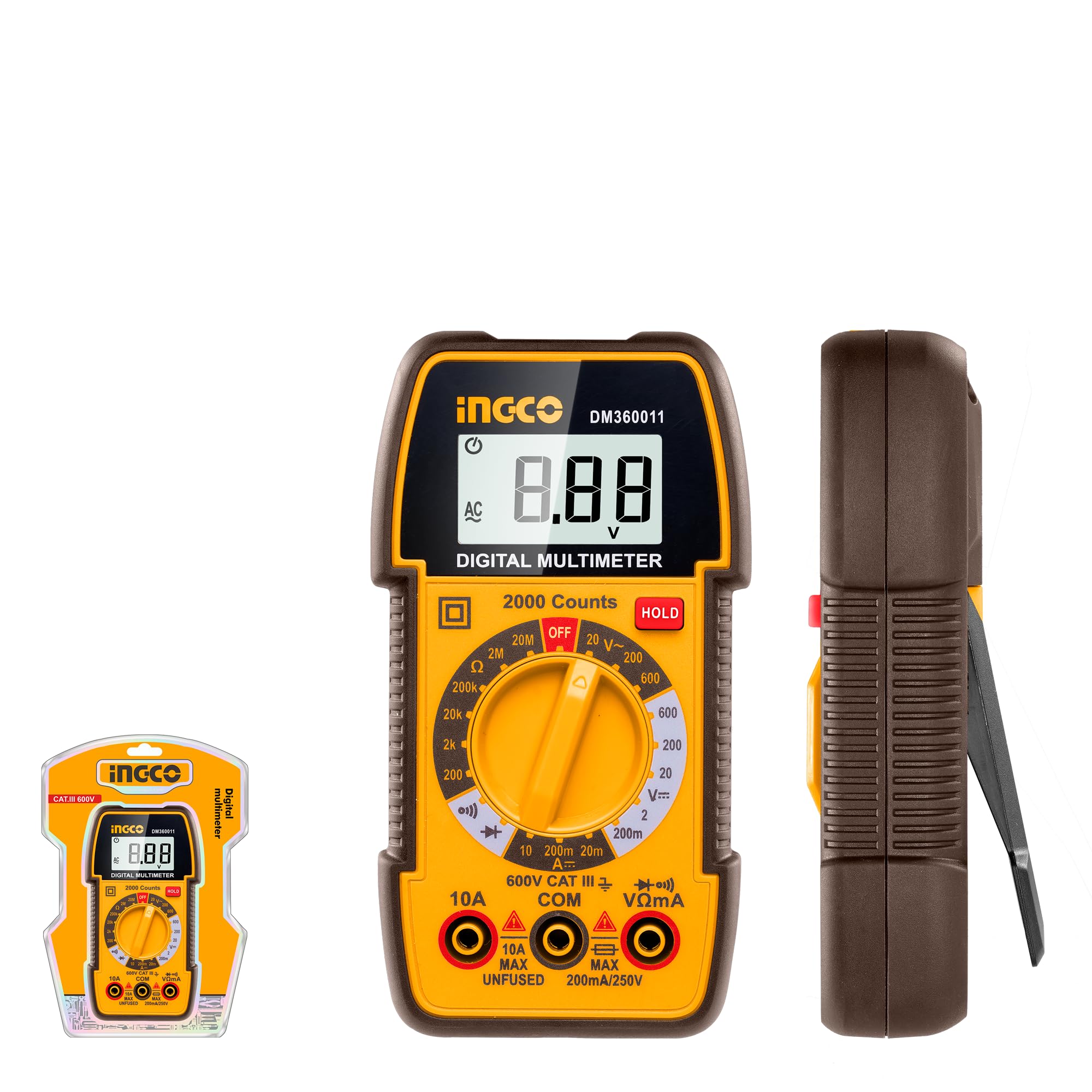 INGCO Digital Multimeter Display : TRUR RMS 2000 Counts DM360011-image-0