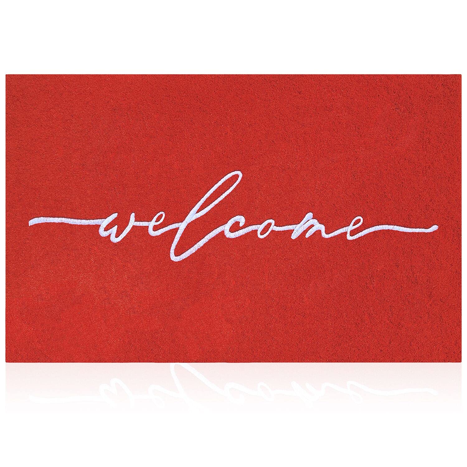 AAZZKANG Red Door Mat with Non Slip Rubber Backing Outside Inside Welcome Mats for Front Door Easy to Clean Entry Doormat for Patio,High Traffic Areas 18"x30"