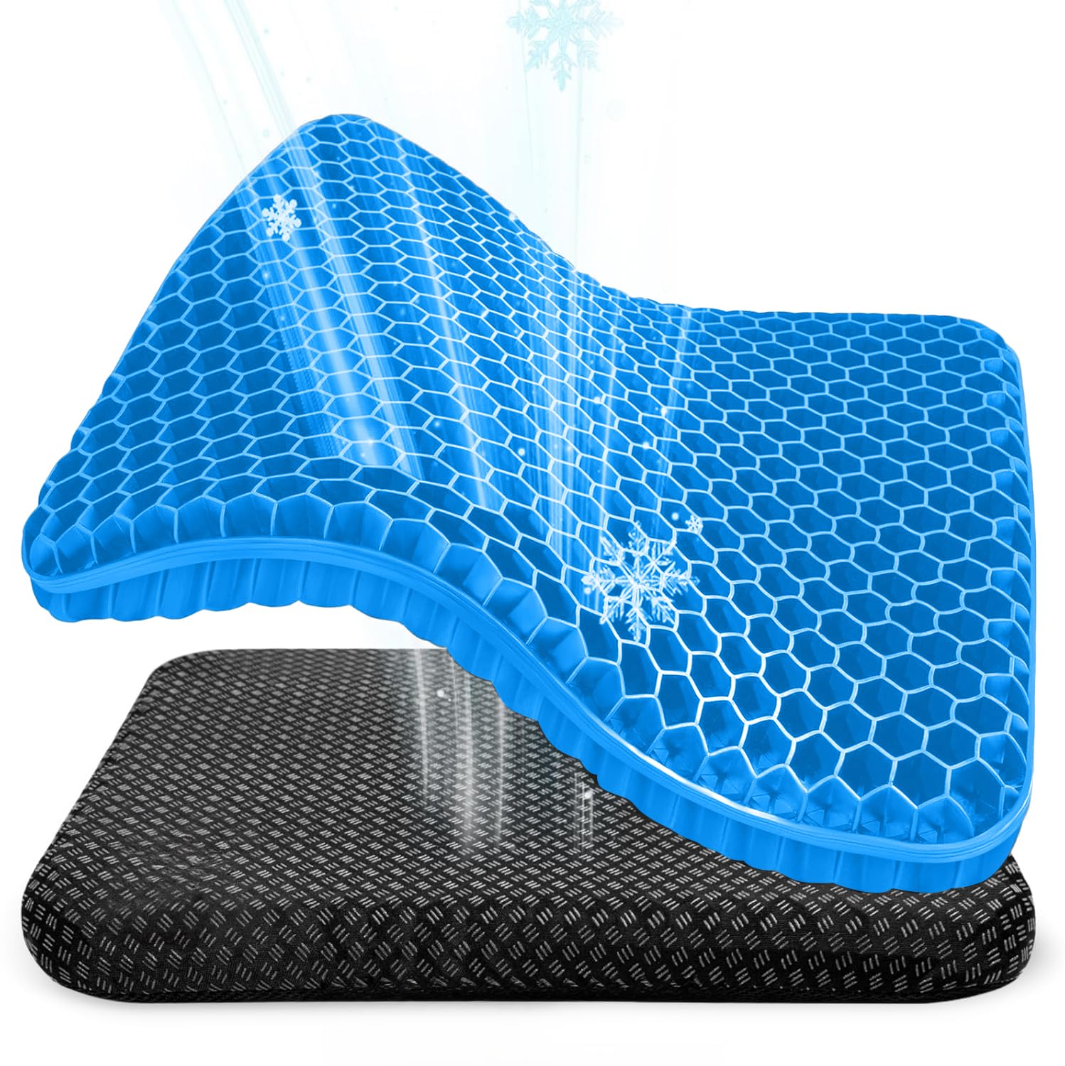 PBAEWE Gel Seat Cushion For Long Sitting With Non-Slip Covers,Cushion Seat Pads for Office Chair,Desk Chair,Gaming,Car,Pressure Cushions For Bottoms