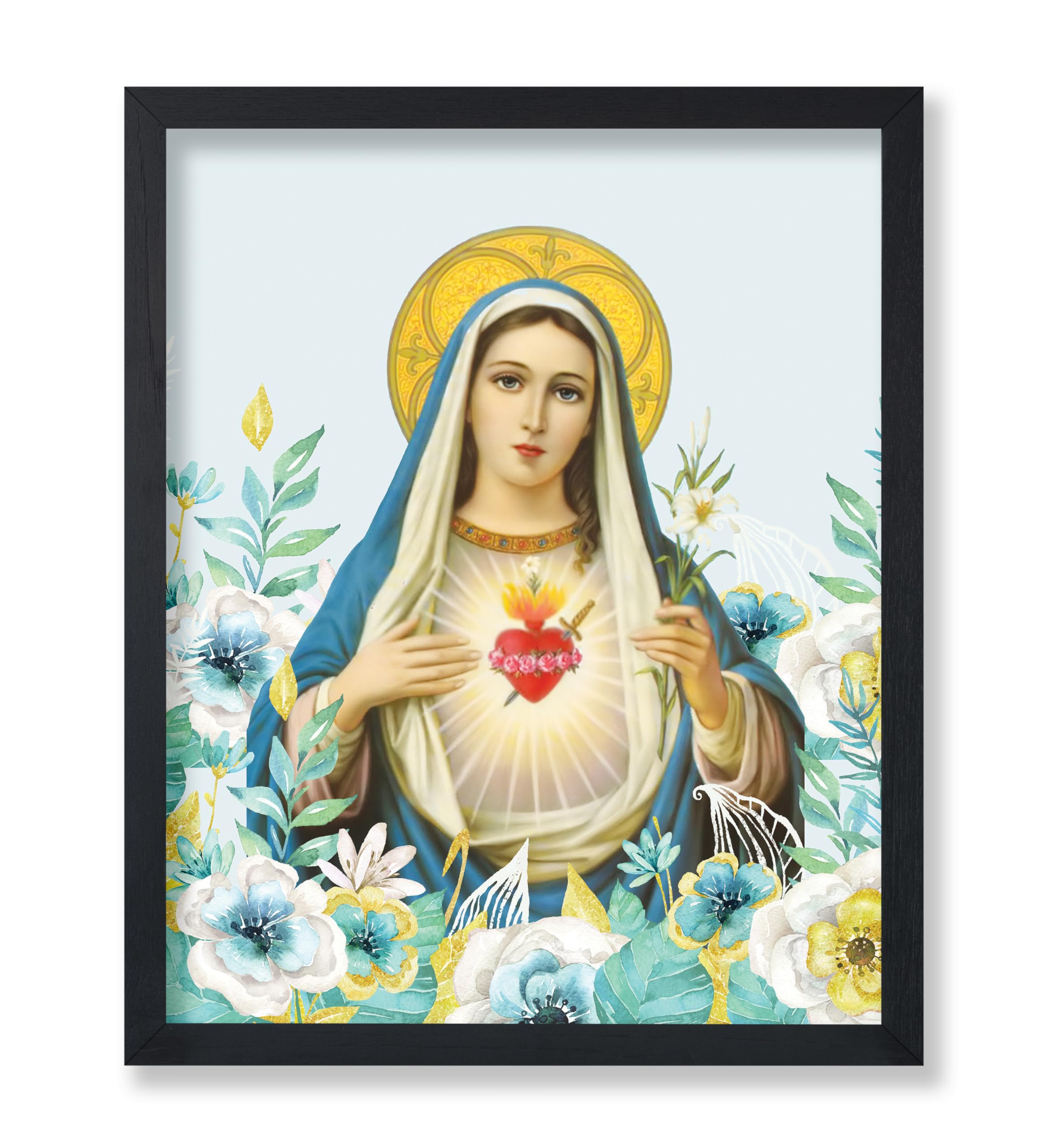 Poster Master Virgin Mary Poster - Immaculate Heart of Mary Print - Catholic Wall Art - Gift for Men & Women - Religious Christian Decor for Living