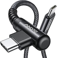 Vista 8 de AINOPE Cable USB C de 60 W, paquete de 2 cables USB C a USB C de nailon trenzado de 10 pies tipo C, cargador de carga rápida en ángulo recto USBC