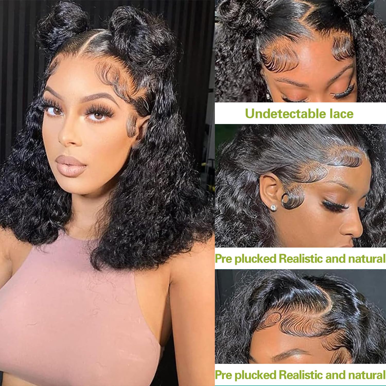 Amazon.com : 14 Inch Short Bob Wig Human Hair Water Wave 