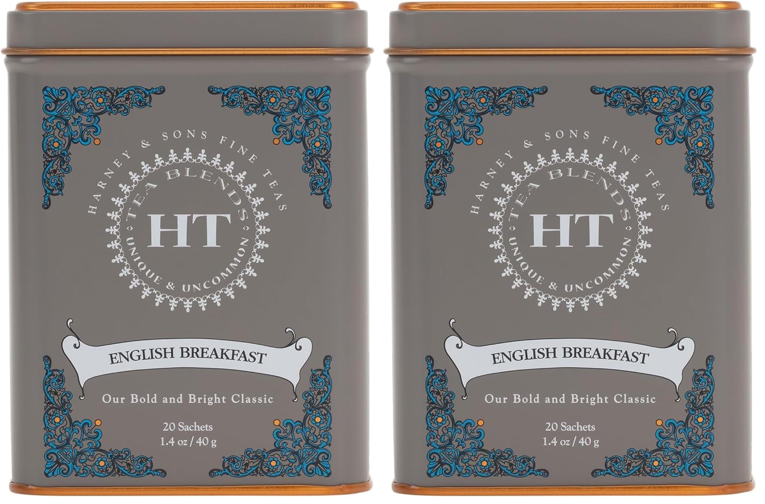 Harney & Sons English Breakfast, 20 Teabags per Pack, (Pack of 4)