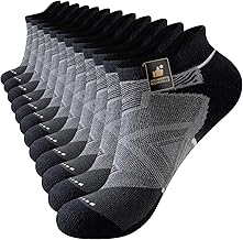 Cirorld Lot de 6 paires de chaussettes de sport rembourrées et respirantes en coton anti-ampoules pour homme, chaussettes de sport basses pour la marche, la randonnée, le cyclisme, l'extérieur, 38-42,