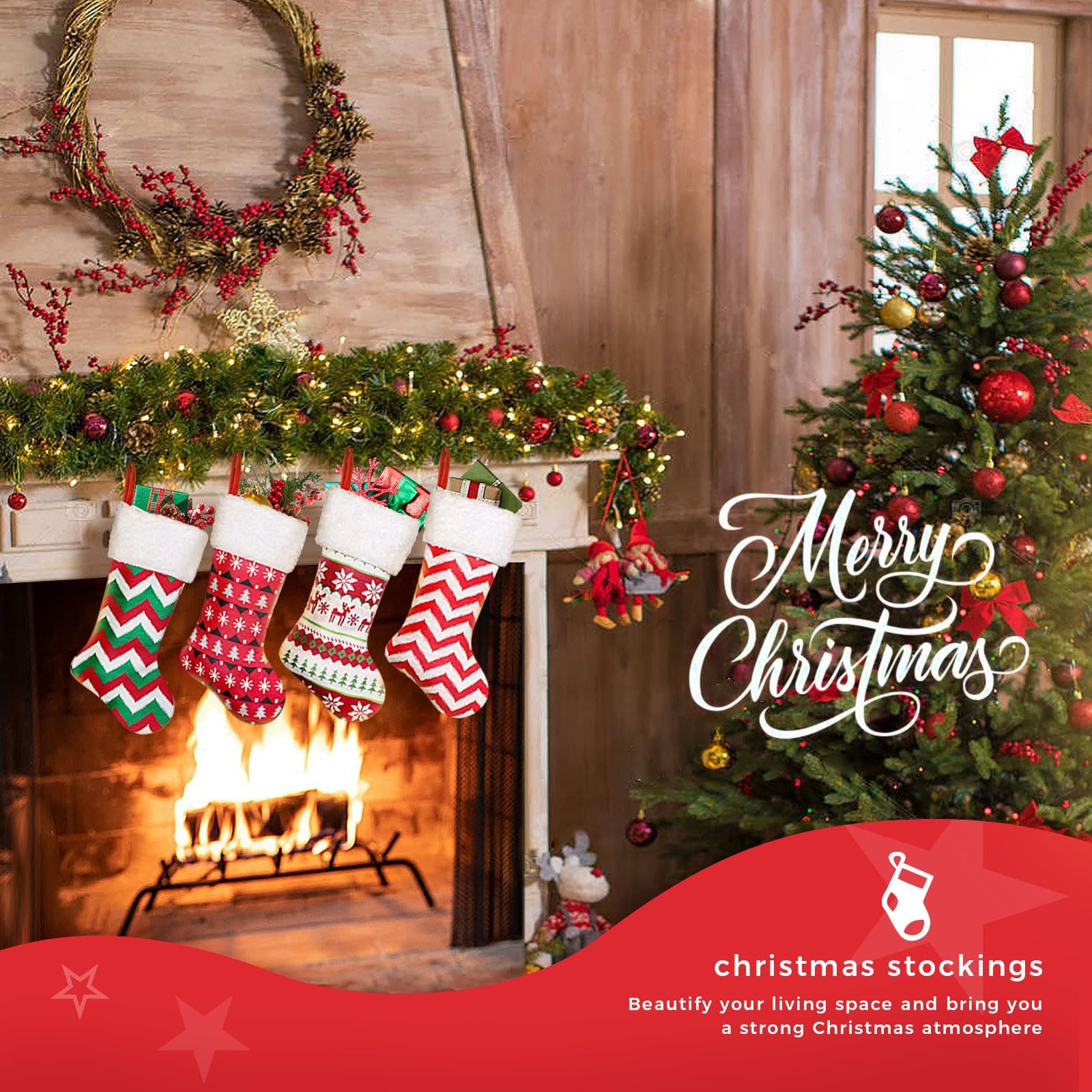 Fdit Bas Suspendu D'arbre De Noël Sac Cadeau De Bas De Noël Arbre De