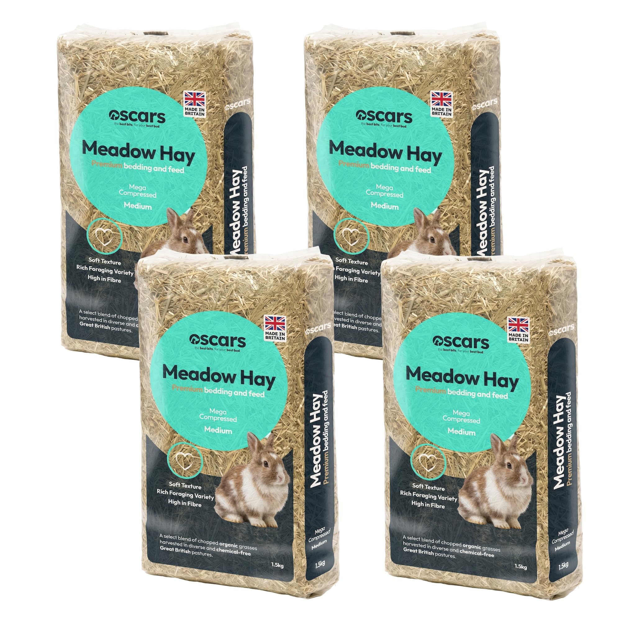Oscars Premium Meadow Hay, 6kg- Rabbit Food, Hamster & Guinea Pig Food